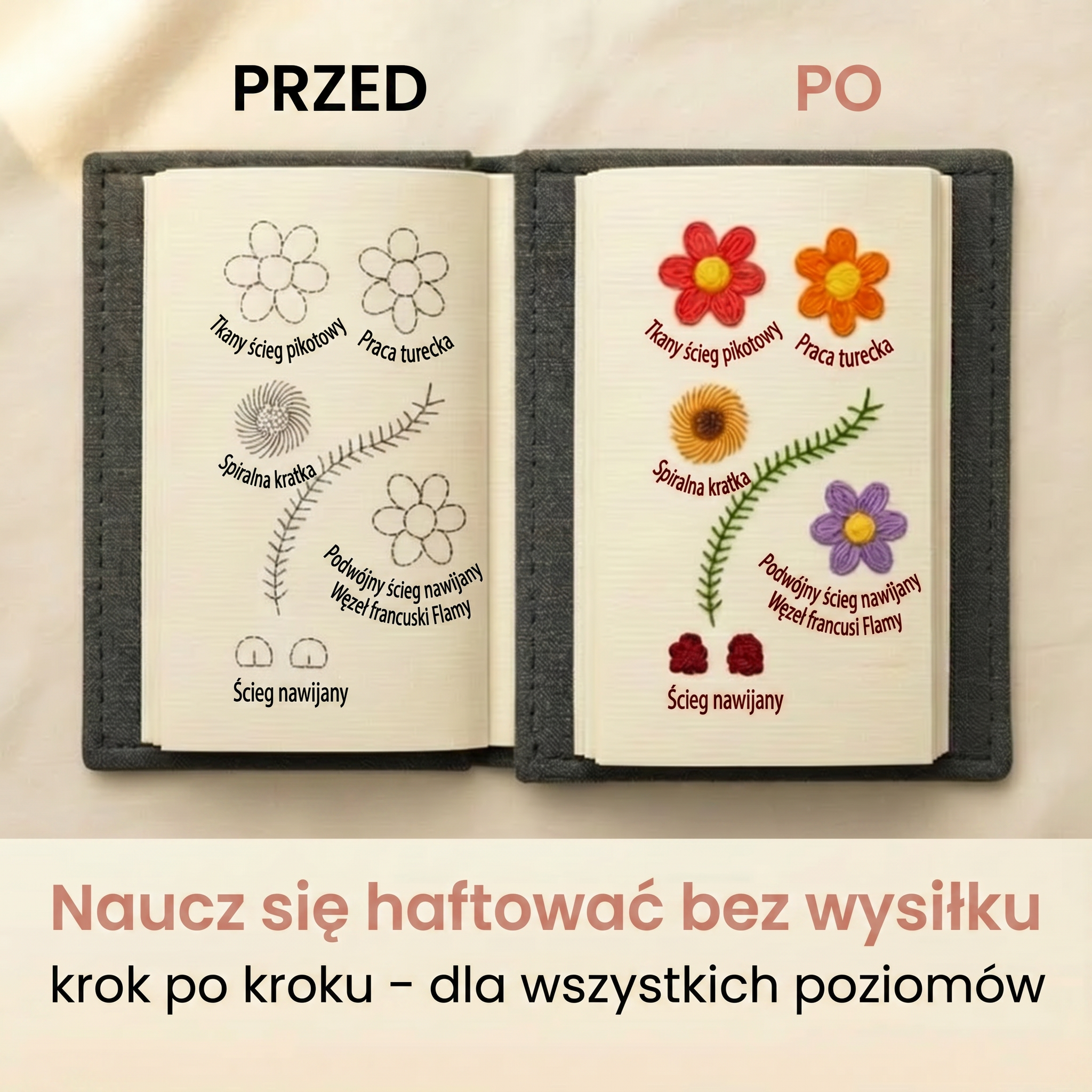 Książka do Haftu™ – Kompletny Zestaw do Haftowania dla Początkujących